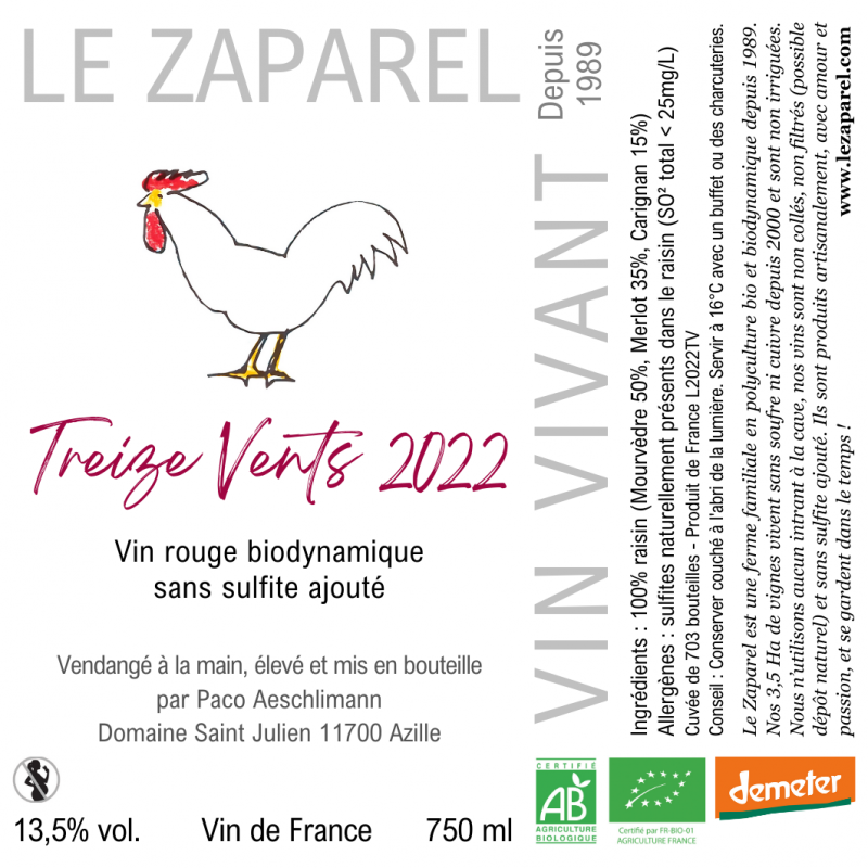 Le Zaparel Treize Vents 2022